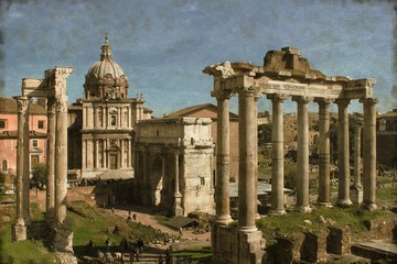 Fototapeta na wymiar Forum Romanum - Vintage