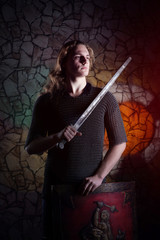 Portrait of young knight