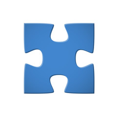 Puzzleteil blau
