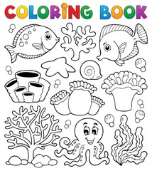 Coloring book coral reef theme 2