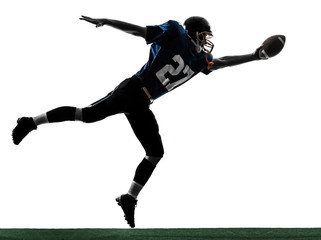 american football player man scoring touchdown silhouette