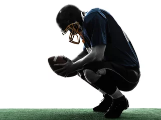 Poster defeated american football player man silhouette © snaptitude