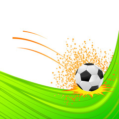vector illustration of soccer ball against abstract background