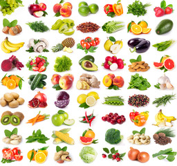 Collection of fresh fruits and vegetables