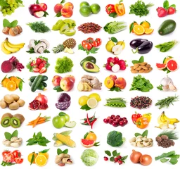 Zelfklevend Fotobehang Verzameling van verse groenten en fruit © valery121283