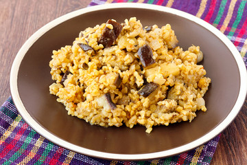 Aubergine pilaf