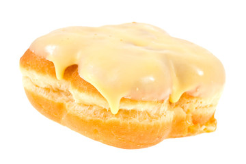 Donut with banana glaze isolated