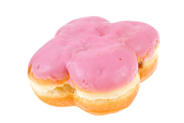 Doughnut with strawberry glaze