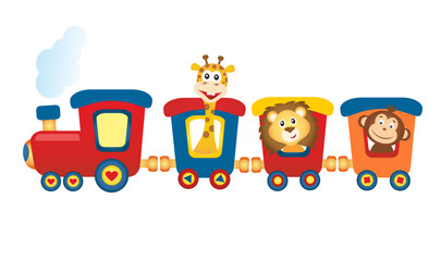 Obraz premium train with animals