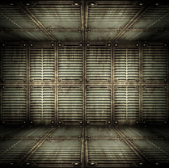 Old metallic interior, texture of metal.