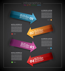 Infographic design template with paper tags.