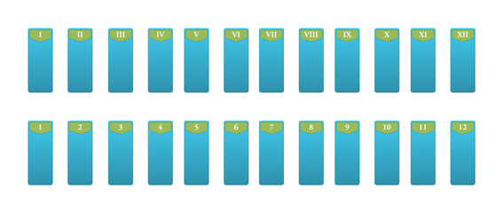 Icone per la numerazione con numeri romani