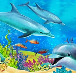 Foto op Plexiglas Het koraalrif - illustratie voor de kinderen © honeyflavour