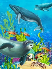 Photo sur Plexiglas Sous-marin La barrière de corail - illustration pour les enfants