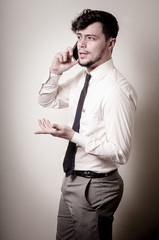 stylish businessman on the phone