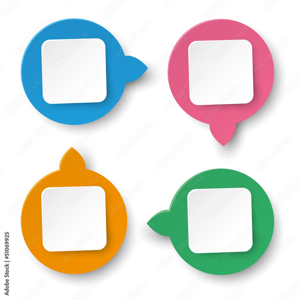 Canvas Prints four info labels circle rectangle