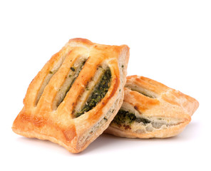 Puff pastry bun isolated on white background.