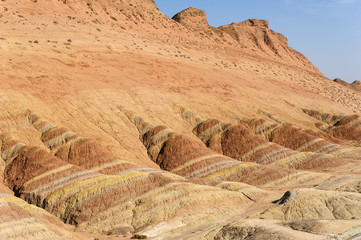 Colorful Danxia landform in Zhangye, Gansu of China