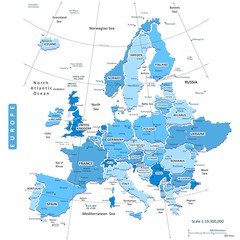 Naklejka premium Map of Europe City