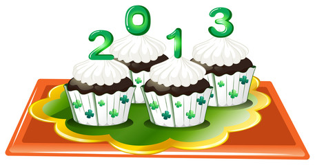 Four chocolate cupcakes for 2013