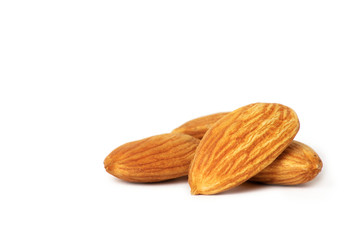 Almonds isolated on white background