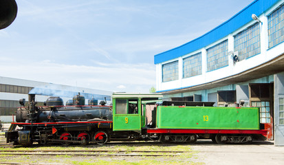 steam locomotive in depot, Kostolac, Serbia
