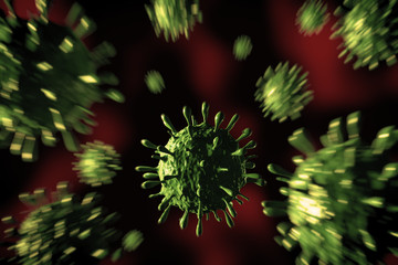 Fototapeta na wymiar illustration of h1n1 virus in high details