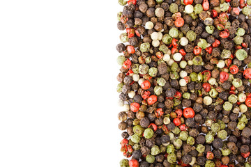 Colored Peppers Mix on the white background