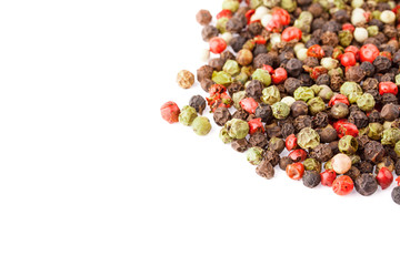 Colored Peppers Mix on the white background