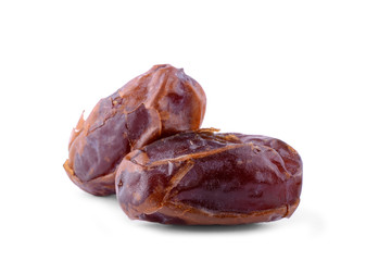 Fresh two dates isolalated on white