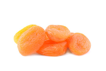 Naklejka na ściany i meble Heap dried apricots isolated on white
