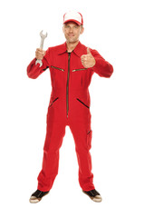 Mechanic in red Overall