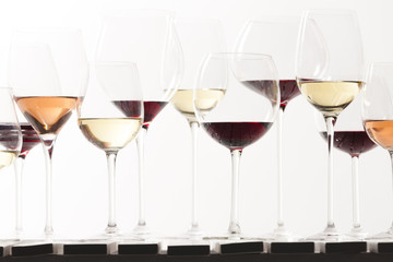 still life of wine glasses with wine