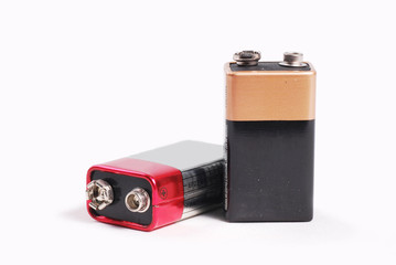 Square battery on isolate white background