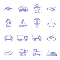 Transport contour icons