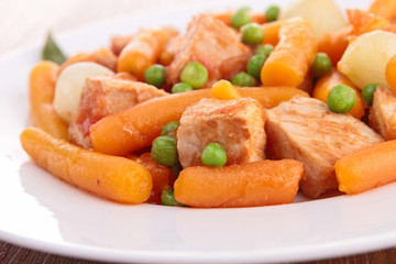 plate of grilled meat and vegetables