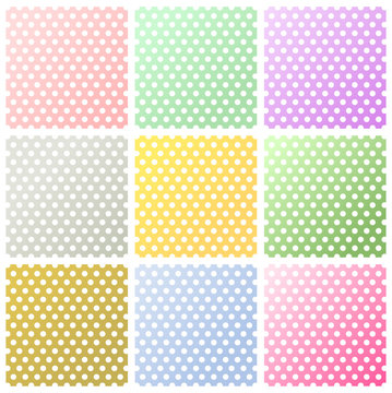 Set of polka dots backgrounds