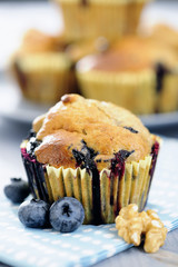 Delicious blueberry, oatsmeal and buttermilk muffins