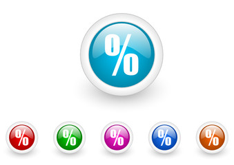 percent vector glossy web icon set
