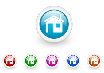 home vector glossy web icon set