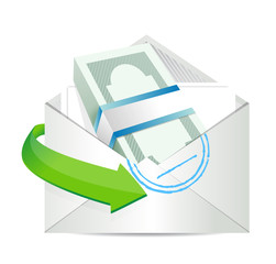 mailing payment. concept