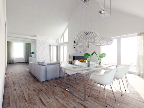 Modern and luxury living Room, penthouse