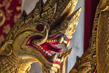 Dragon head in a buddhistic temple