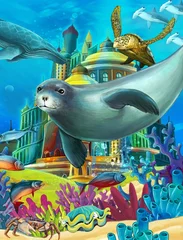 Fotobehang Het onderwaterkasteel - prinsesserie © honeyflavour