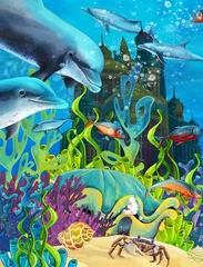 Foto op Canvas Het onderwaterkasteel - prinsesserie © honeyflavour