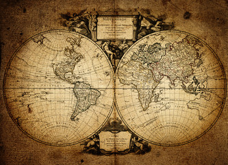 Stara mapa świata z 1752r