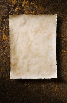 old parchment on rusty background