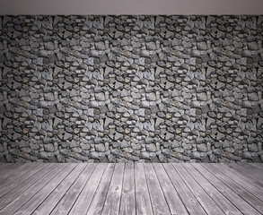 stone wall in room