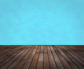 Raum mit Holzboden und Wand in Wischtechnik