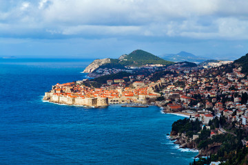 Fototapeta na wymiar Panorama of Dubrovnik with Clouds Above